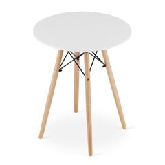 Круглый стол 60 см, белый цена и информация | Кухонные и обеденные столы | pigu.lt