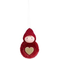 декоративная кукла с сердцем, 8 см, красная цена и информация | Рождественские украшения | pigu.lt