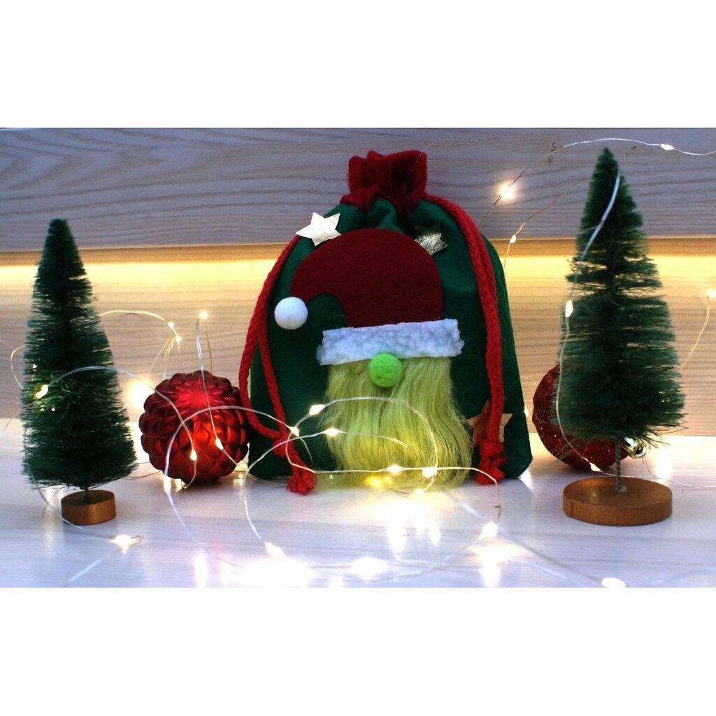 Kalėdinis dovanų maišelis Santa, 15x20 cm kaina ir informacija | Dovanų pakavimo priemonės | pigu.lt