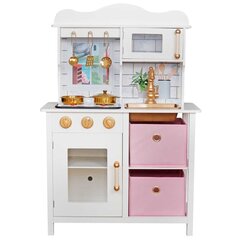 Medinė virtuvė vaikams su led lemputėmis ir priedais, 60x30x84,5cm kaina ir informacija | Žaislai mergaitėms | pigu.lt