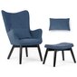 Fotelis su kojų atrama Sofotel ST045, mėlynas kaina ir informacija | Svetainės foteliai | pigu.lt