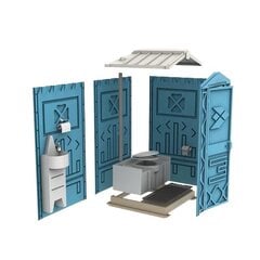 Plastikinis lauko tualetas ECOStyle, surinktas, mėlynas цена и информация | Садовые сараи, дровницы | pigu.lt