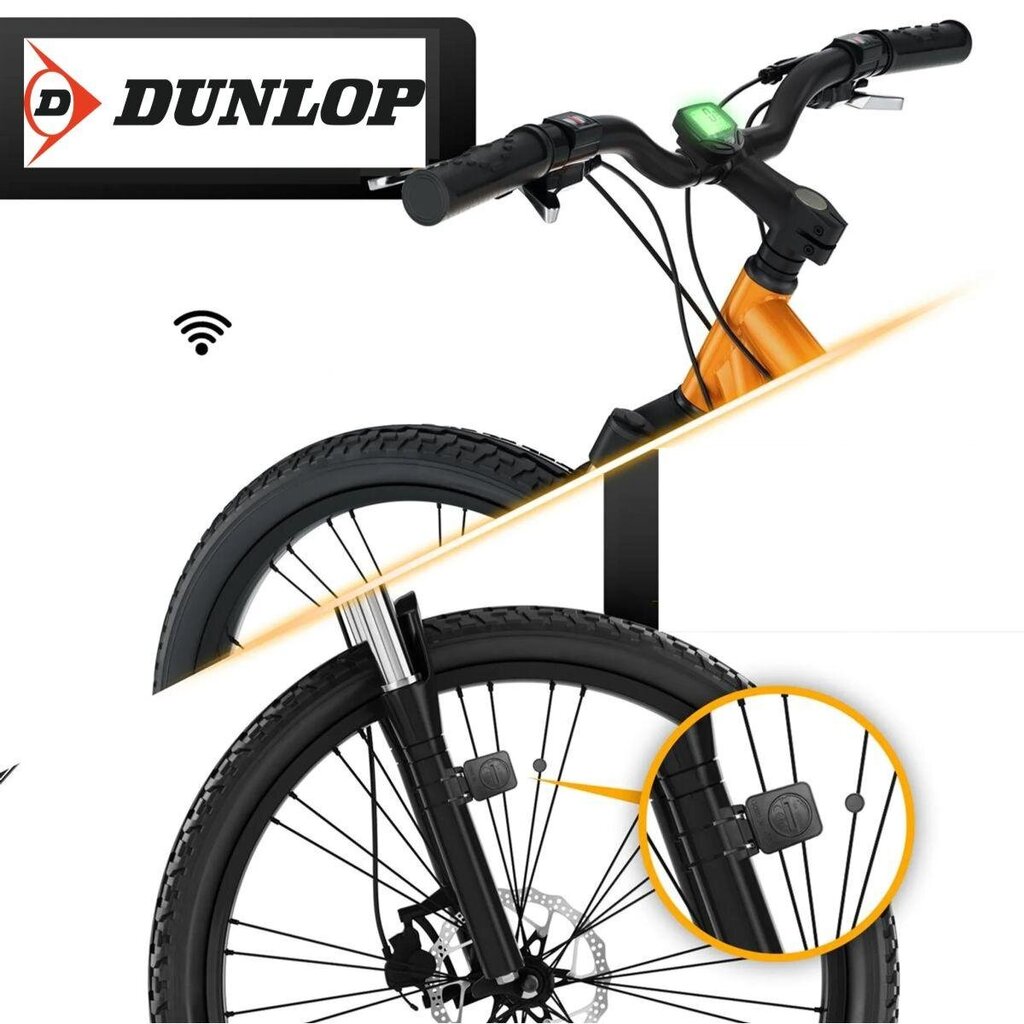 Daugiafunkcinis laidinis dviračio skaitiklis Dunlop, juodas kaina ir informacija | Dviračių kompiuteriai, navigacija | pigu.lt