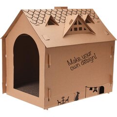 картонный домик для кошки 48x34x36 см цена и информация | Лежаки, домики | pigu.lt