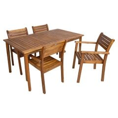 Комплект садовой мебели Fortuna, стол и 4 стула, коричневый цена и информация | Комплекты уличной мебели | pigu.lt