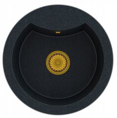 Granito kriauklė juoda su aukso taškeliais цена и информация | Раковины на кухню | pigu.lt