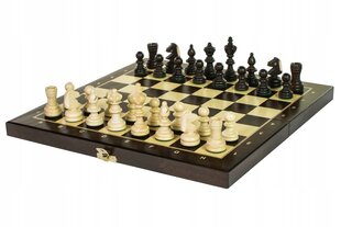 Mediniai šachmatai įdėkle, 35x35 cm kaina ir informacija | Stalo žaidimai, galvosūkiai | pigu.lt