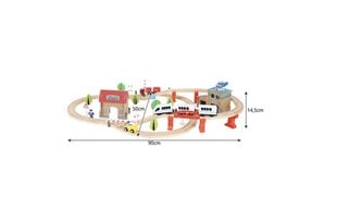 Medinis konstravimo geležinkelis su traukiniais Kruzzel, 89 d. kaina ir informacija | Žaislai berniukams | pigu.lt