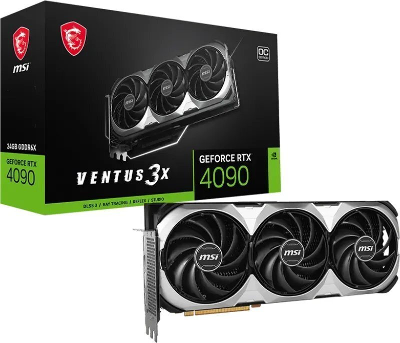 MSI GeForce RTX 4090 Ventus 3X E 24G OC kaina ir informacija | Vaizdo plokštės (GPU) | pigu.lt