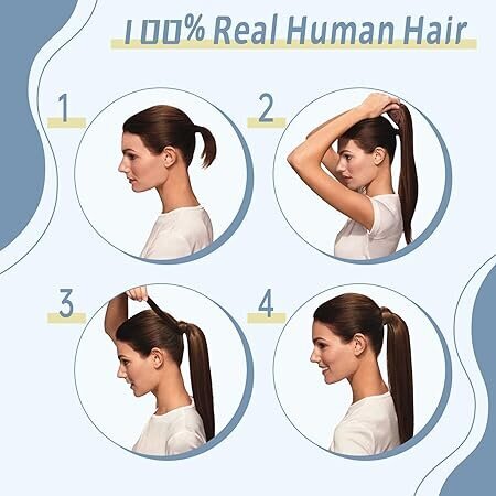 Prisegami plaukai moterims, 8 g, 45 cm kaina ir informacija | Plaukų aksesuarai | pigu.lt