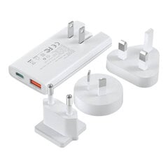 Mini travel wall charger Choetech PD6011 PD65W GaN slim USB-A+C  (white) цена и информация | Зарядные устройства для телефонов | pigu.lt