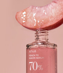 Сыворотка с персиком для гладкой и сияющей кожи Anua Peach 70% Niacin Serum, 30 мл цена и информация | Сыворотки для лица, масла | pigu.lt