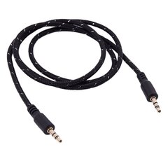 Аудио провод Кабель Deep-Tech AUX 3.5мм jack male to male 1м черный цена и информация | Кабели и провода | pigu.lt