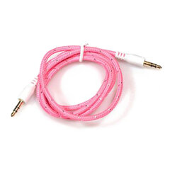 Аудио провод Кабель Deep-Tech AUX 3.5мм jack male to male 1м розовый цена и информация | Кабели и провода | pigu.lt