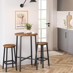 2-ių kėdžių komplektas Leobert, rudas/juodas kaina ir informacija | Virtuvės ir valgomojo kėdės | pigu.lt
