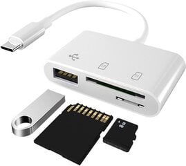 Type-C адаптер 3 в 1: для карт памяти USB, micro TF и SD. цена и информация | Адаптеры, USB-разветвители | pigu.lt