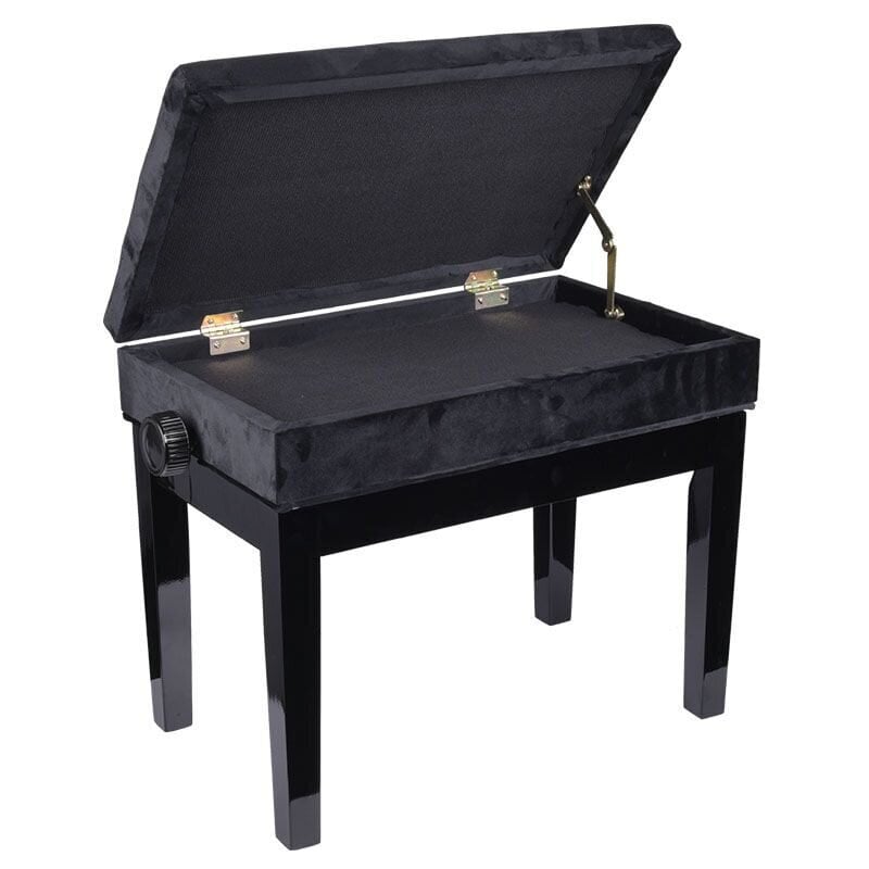 Reguliuojamas pianino suoliukas NN Bench 2, juodas kaina ir informacija | Priedai muzikos instrumentams | pigu.lt
