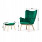 Fotelis su atrama kojoms Sofotel Norse, žalias kaina ir informacija | Svetainės foteliai | pigu.lt