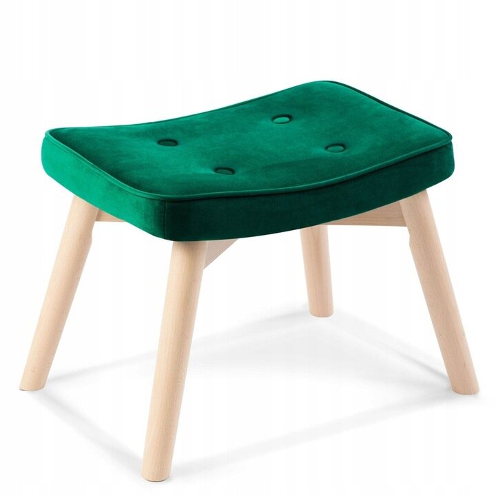 Fotelis su atrama kojoms Sofotel Norse, žalias kaina ir informacija | Svetainės foteliai | pigu.lt