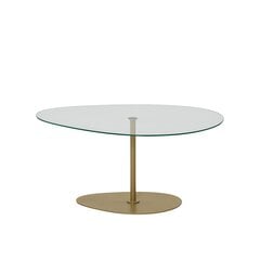 Кофейный столик Asir, 90x40x60 см, прозрачный/золотой цена и информация | Журнальные столики | pigu.lt