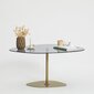 Kavos staliukas Asir, 85x40x67 cm, pilkas/auksinis kaina ir informacija | Kavos staliukai | pigu.lt