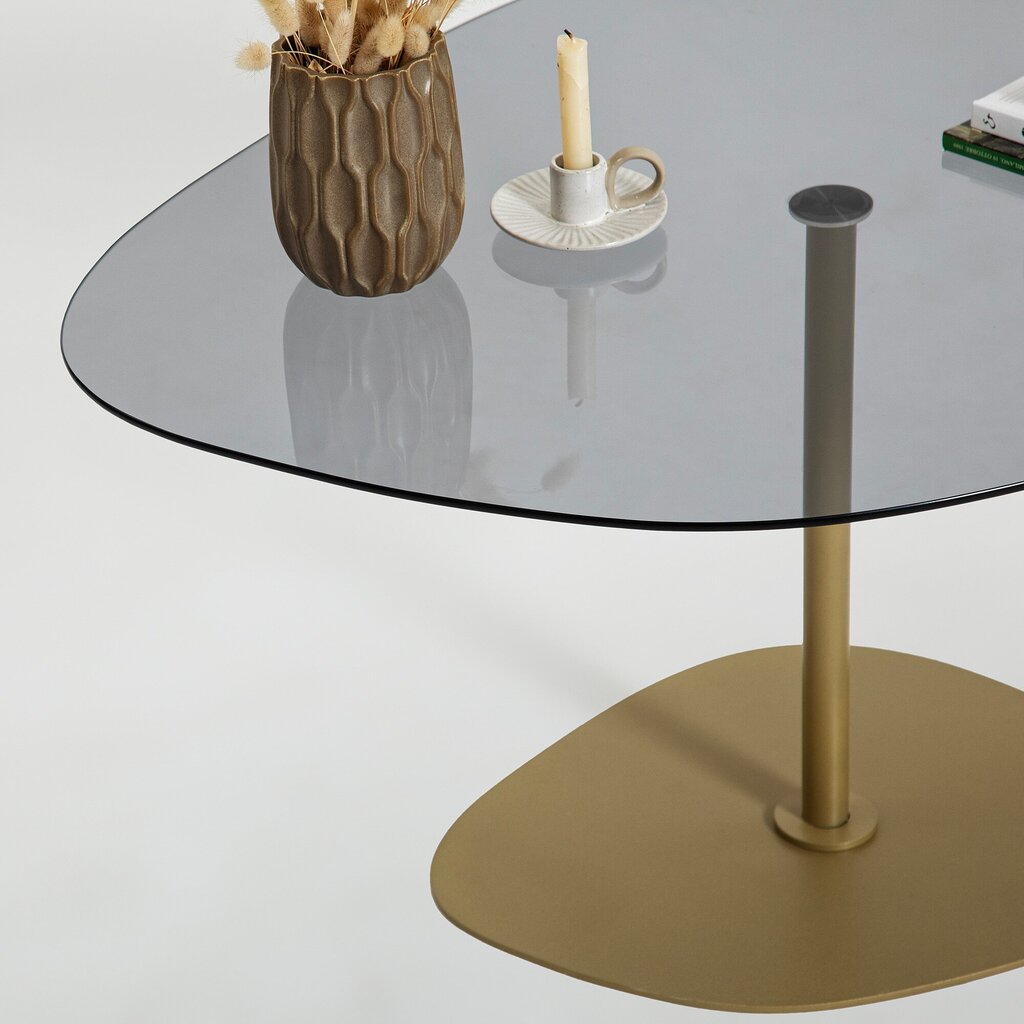 Kavos staliukas Asir, 85x40x67 cm, pilkas/auksinis kaina ir informacija | Kavos staliukai | pigu.lt