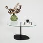 Kavos staliukas Asir, 85x40x67 cm, skaidrus/juodas kaina ir informacija | Kavos staliukai | pigu.lt