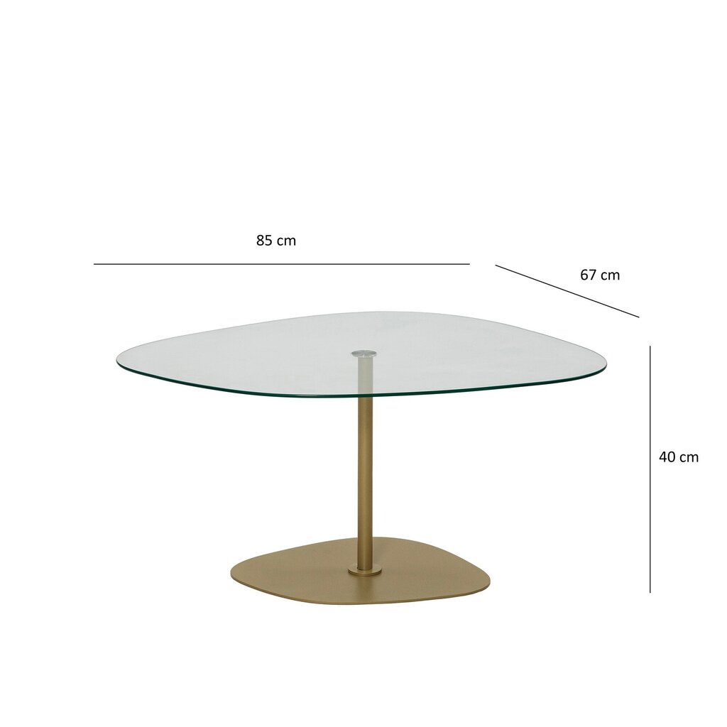 Kavos staliukas Asir, 85x40x67 cm, skaidrus/auksinis kaina ir informacija | Kavos staliukai | pigu.lt