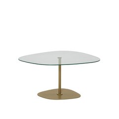 Кофейный столик Asir,, 85x40x67 см, прозрачный/золотой цена и информация | Журнальные столики | pigu.lt