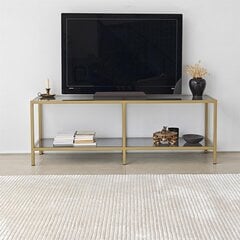 TV stalas Asir, 130x45x40 cm, pilkas/auksinis kaina ir informacija | TV staliukai | pigu.lt