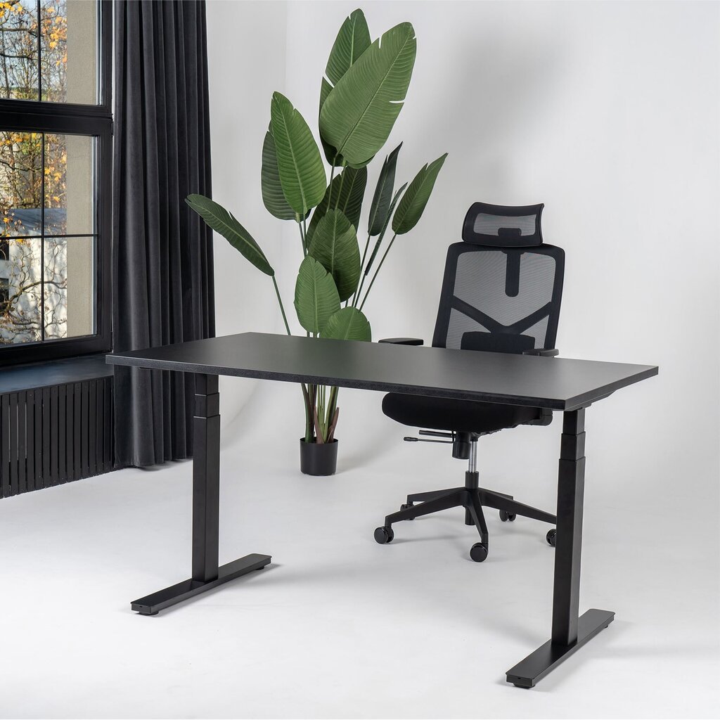 Reguliuojamas stalas Ergostock Prestige line,140x80, juodas kaina ir informacija | Kompiuteriniai, rašomieji stalai | pigu.lt