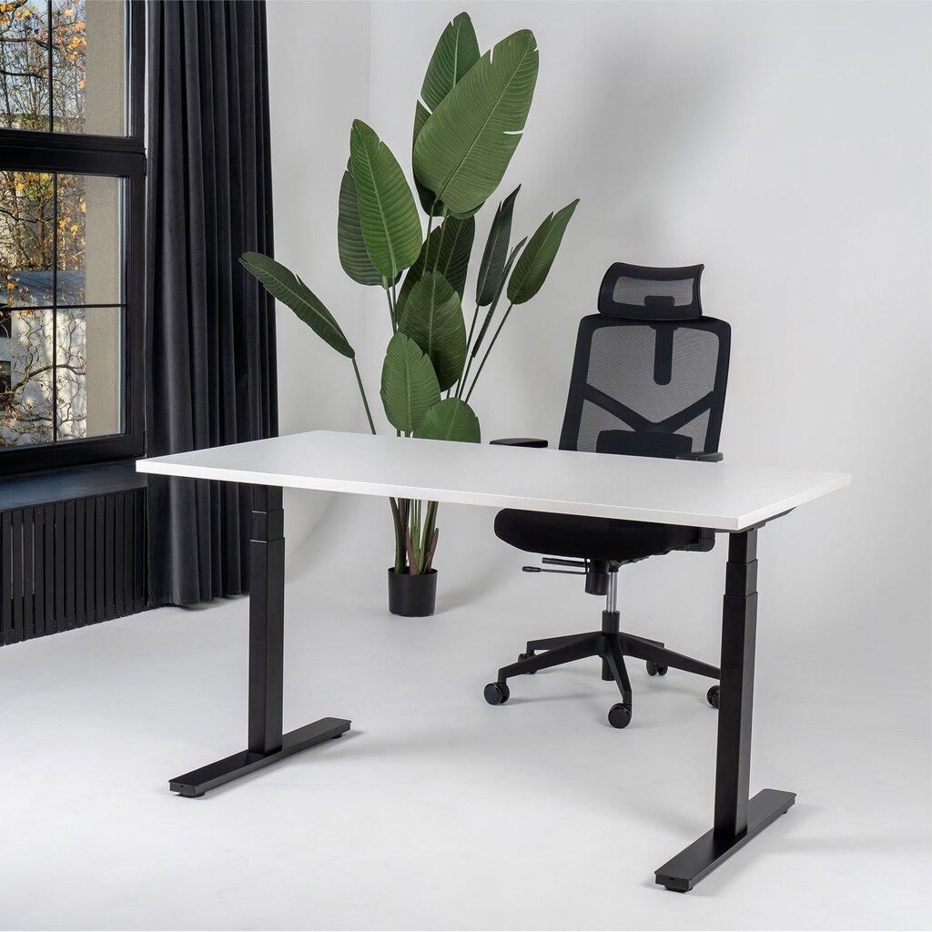 Reguliuojamas stalas Ergostock Unico line,140x80, baltas kaina ir informacija | Kompiuteriniai, rašomieji stalai | pigu.lt