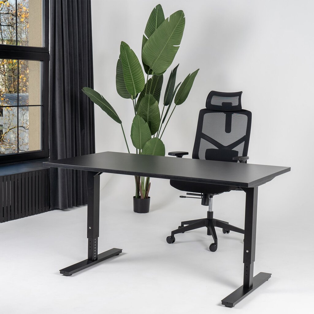 Reguliuojamas stalas Ergostock Forza line, 120x65, juodas цена и информация | Kompiuteriniai, rašomieji stalai | pigu.lt