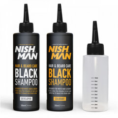 Plaukus ir barzdą dažantis šampūnas Nishman Hair & Beard Coloring Black Shampoo, 200 ml kaina ir informacija | Plaukų dažai | pigu.lt