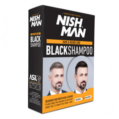 Plaukus ir barzdą dažantis šampūnas Nishman Hair & Beard Coloring Black Shampoo, 200 ml kaina ir informacija | Plaukų dažai | pigu.lt