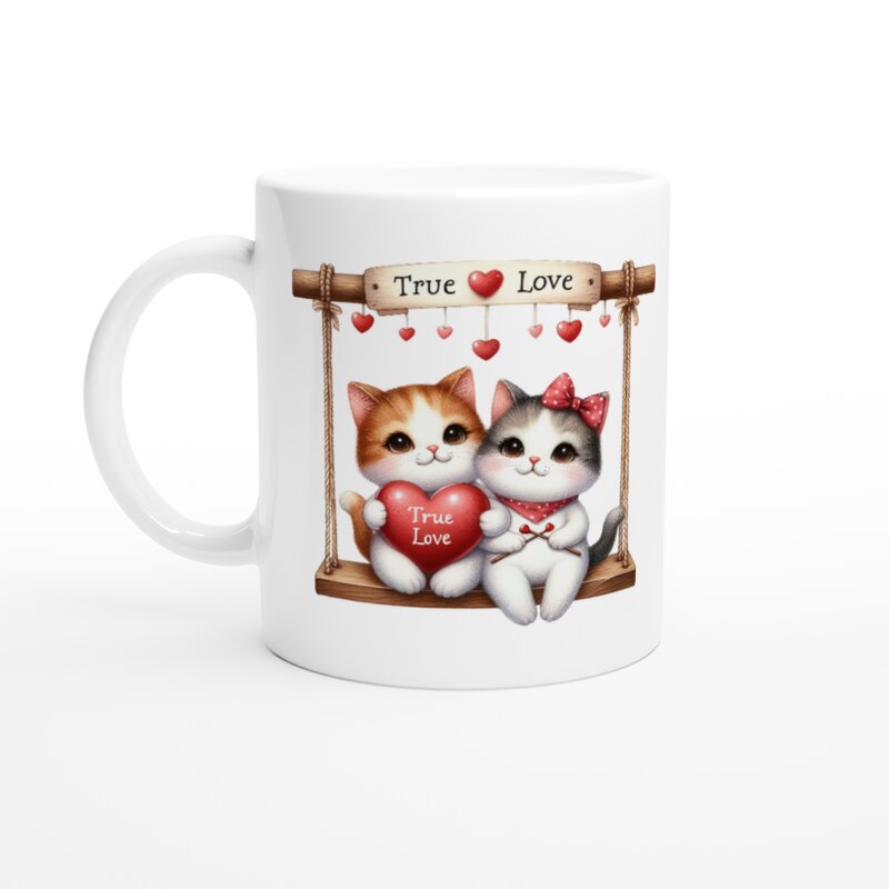 Puodelis Dvi katės ant sūpynių цена и информация | Originalūs puodeliai | pigu.lt
