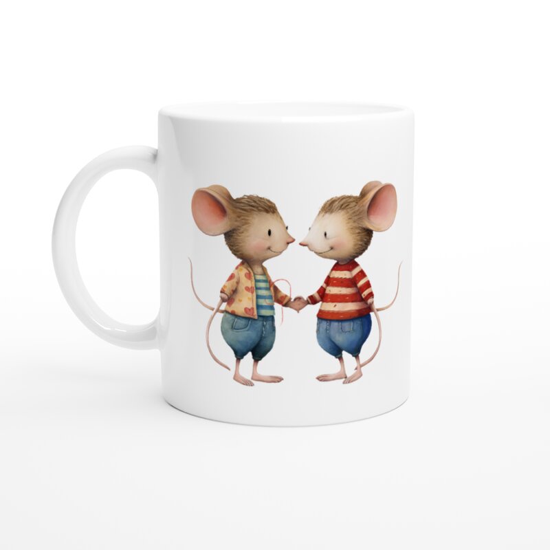 Puodelis Dvi pelės žiūri viena į kitą цена и информация | Originalūs puodeliai | pigu.lt