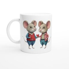 Puodelis Dvi pelės ir širdelė kaina ir informacija | Originalūs puodeliai | pigu.lt