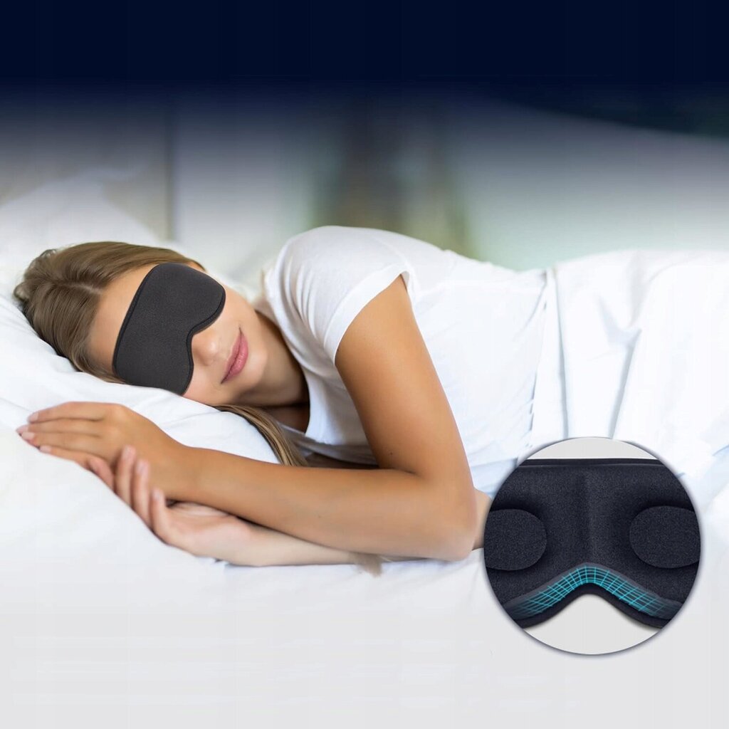 Akių kaukė, 3D miego juosta, profesionali kelionių 99 % užtemdymas kaina ir informacija | Naktiniai, pižamos moterims | pigu.lt