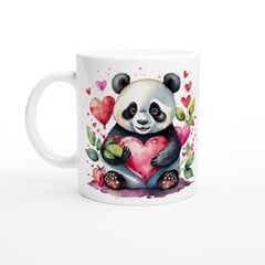 Puodelis Panda su širdele цена и информация | Оригинальные кружки | pigu.lt