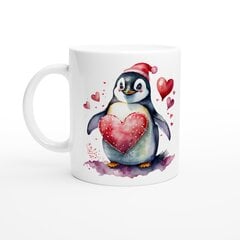 Puodelis Pingvinas su širdele kaina ir informacija | Originalūs puodeliai | pigu.lt