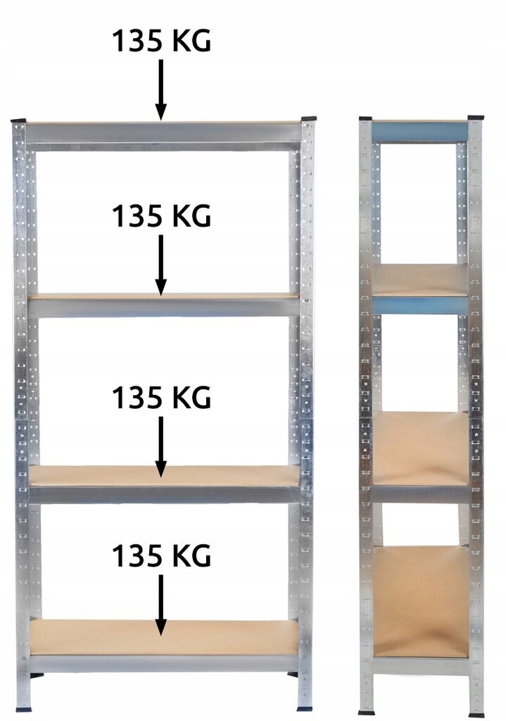 Sandėliavimo lentynos stelažai, 150 x 75 x 30 cm kaina ir informacija | Sandėliavimo lentynos | pigu.lt