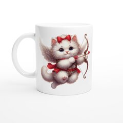 Puodelis Balta katė su sparnais kaina ir informacija | Originalūs puodeliai | pigu.lt