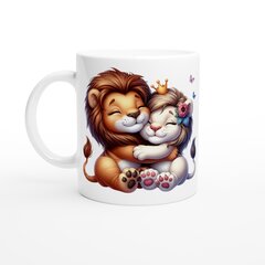 Puodelis Liūtas ir liūtė myli vienas kitą цена и информация | Оригинальные кружки | pigu.lt