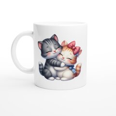 Puodelis Pilka katė ir balta katė kaina ir informacija | Originalūs puodeliai | pigu.lt