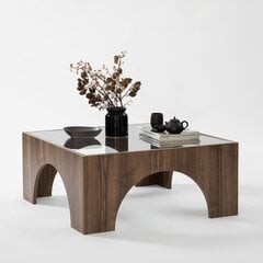 Кофейный столик Asir, 37х50 см, прозрачный/темно-коричневый цена и информация | Журнальные столики | pigu.lt
