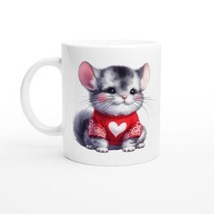 Puodelis maža katė marškinėliais su širdele kaina ir informacija | Originalūs puodeliai | pigu.lt