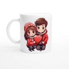 Puodelis Berniukas ir mergaitė žieminiais drabužiais kaina ir informacija | Originalūs puodeliai | pigu.lt