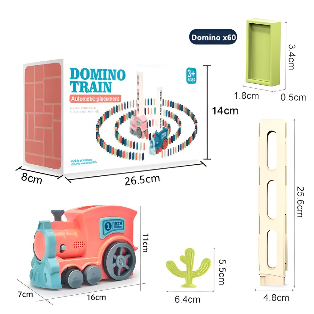 Automatinis domino padėjimo traukinukas žaislų rinkinys LIVMAN X007-1 цена и информация | Lavinamieji žaislai | pigu.lt