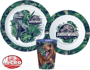 Vaikiškas indų rinkinys Jurassic World , 3 dalių kaina ir informacija | Kūdikių indai, indeliai pienui ir įrankiai | pigu.lt